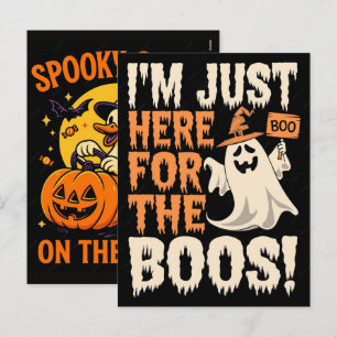 Spooky Goose on the Loose Driving Pumpkin Car Holiday Postcard