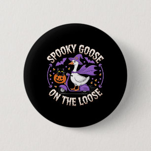Spooky Goose On The Loose Funny Halloween  6 Cm Round Badge