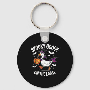 Spooky Goose On The Loose Witch Silly Goose Animal Key Ring