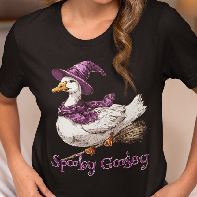 Spooky Goosey Goose Halloween Witch  Tri-Blend Shirt (Creator Uploaded)