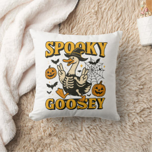 Spooky Goosey Halloween For Boy Girl Pumpkin Ghost Cushion