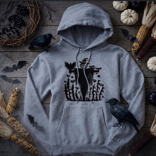 Spooky Goth Halloween Scarecrow Pumpkin Cornfield Hoodie