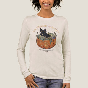 Spooky Goth Plant Mum Black Cat Succulent Pumpkin Tri-Blend Shirt