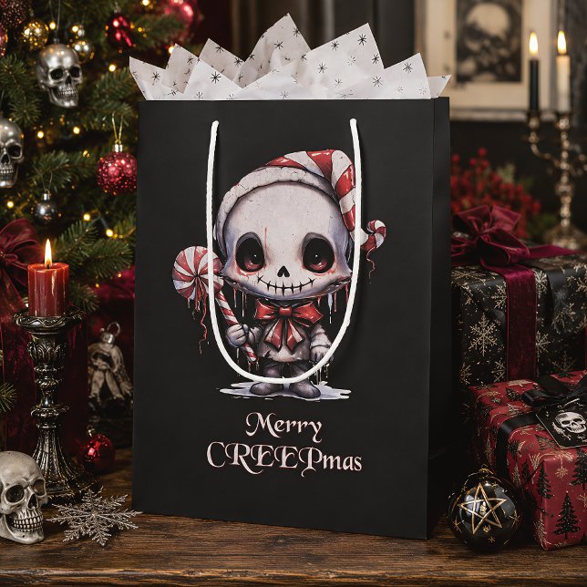 Spooky Gothic Christmas Creepmas Medium Gift Bag (Creator Uploaded)