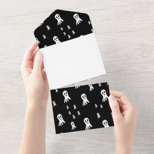 Spooky Gothic Ghost Illustration All In One Invitation