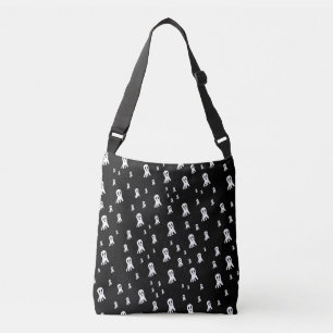 Spooky Gothic Ghost Illustration Crossbody Bag
