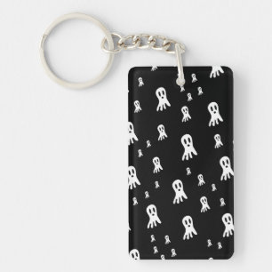 Spooky Gothic Ghost Illustration Key Ring