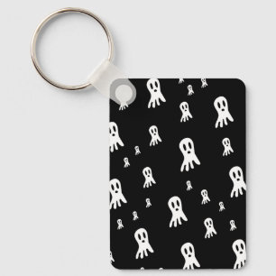 Spooky Gothic Ghost Illustration Key Ring