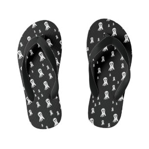Spooky Gothic Ghost Illustration Kid's Jandals