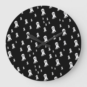 Spooky Gothic Ghost Illustration Large Clock