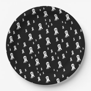 Spooky Gothic Ghost Illustration Paper Plate