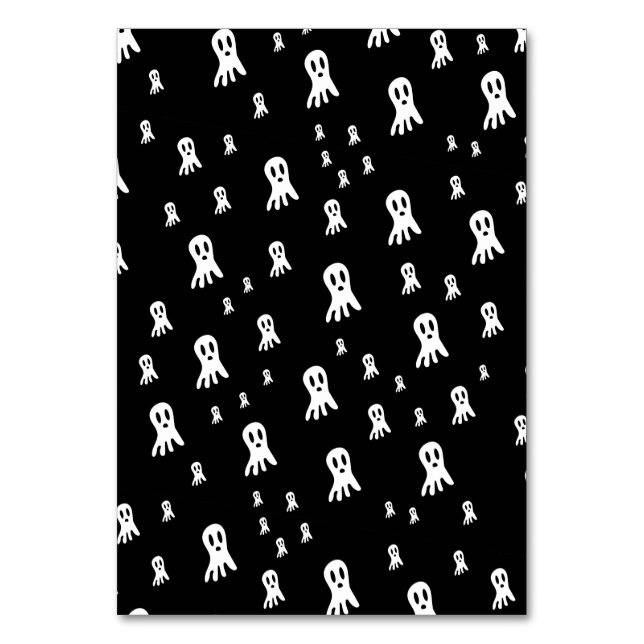 Spooky Gothic Ghost Illustration Table Number (Front)