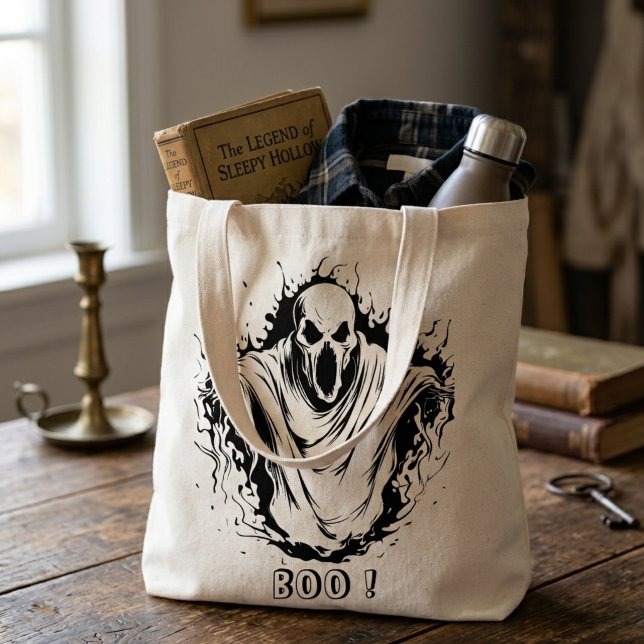 Spooky Gothic Halloween Ghost Tote Bag (Creator Uploaded)