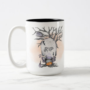 Spooky Gothic Halloween Two-Tone Coffee Mug