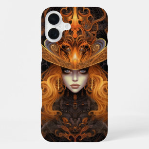 SPOOKY GOTHIC HALLOWEN ORANGE TAROT CARD WOMAN iPhone 16 PLUS CASE