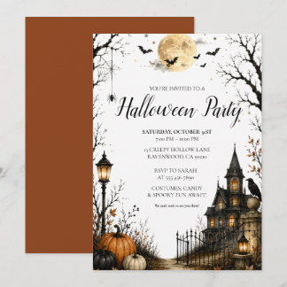 Spooky Gothic Manor Party Celebration Invitation