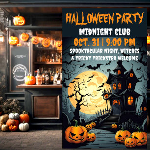 Spooky Gothic Mansion haunted house Halloween Banner