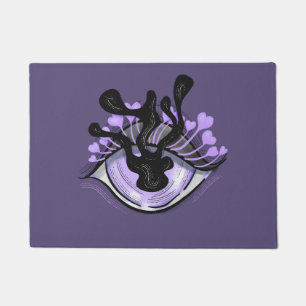 Spooky Gothic Purple Eye Halloween Art Doormat