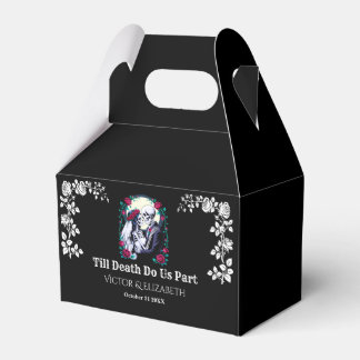 Spooky Gothic Till Death Skeleton Rose Wedding Favour Box