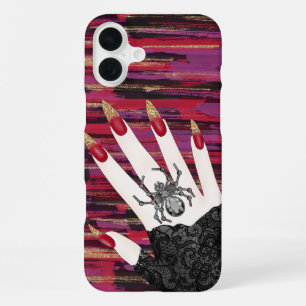 SPOOKY GOTHIC WOMANS HAND WITH LONG NAILS iPhone 16 PLUS CASE