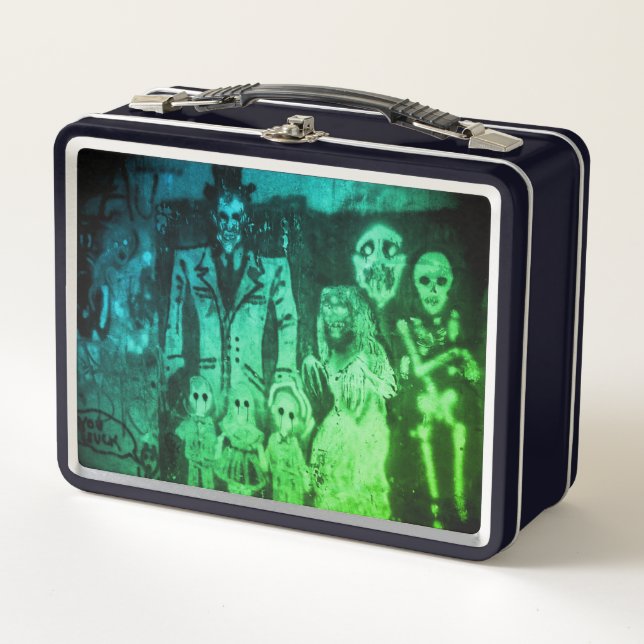 Spooky Graffiti Colourized from Morbid by Nature Metal Lunch Box (Front)