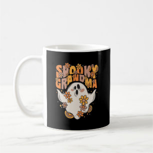 Spooky Grandma Groovy Ghost With Vintage Flowers Coffee Mug