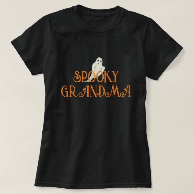 Spooky Grandma Halloween Black Tee (Design Front)