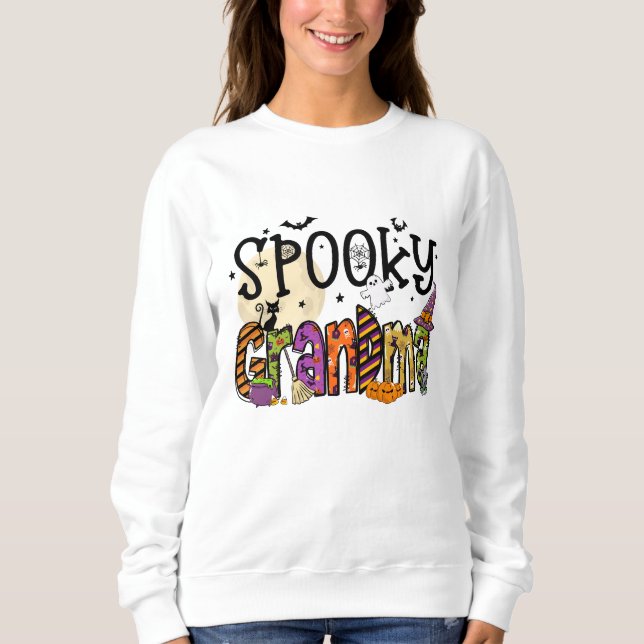 Spooky Grandma Halloween sweatshirt  (Front)