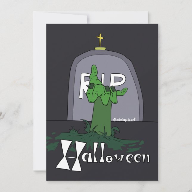 Spooky Gravestone Halloween Holiday Card (Front)