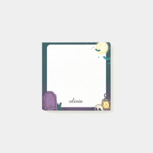 Spooky Graveyard & Full Moon Halloween Sticky Note