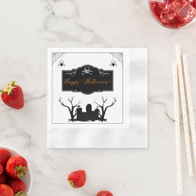 Spooky Graveyard Halloween Napkin (Insitu)