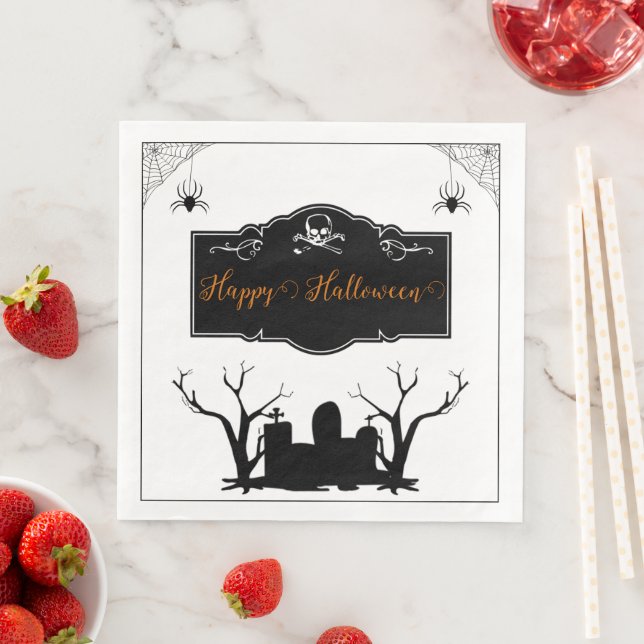 Spooky Graveyard Halloween Napkin (Insitu)