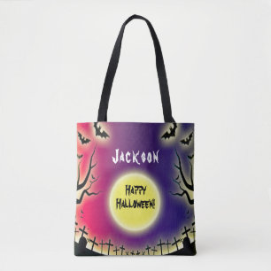 Spooky Graveyard Halloween   Tote Bag