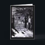 Spooky Graveyard Scene Halloween Card<br><div class="desc">A black and white artwork of a cemetery at night makes for a spooky Halloween card. You can customise this card to create Halloween party invitations, Halloween birthday cards, or just scary Halloween greeting cards! Suitable for bulk purchase, too, with discounts for bulk buying so you can scare all your...</div>