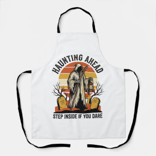 Spooky Graveyard Shirt with Haunted Sunset Reaper Apron