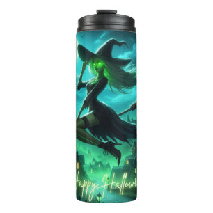 Spooky green aura Halloween witch Thermal Tumbler