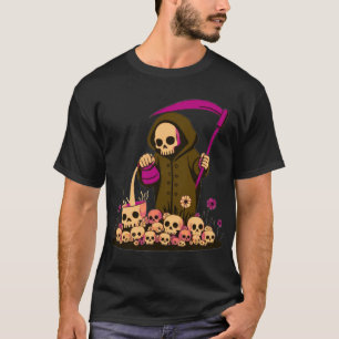 Spooky Grim Reaper Skull Garden Halloween T-Shirt
