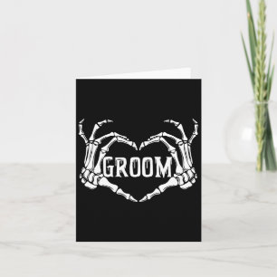 Spooky Groom Skeleton Hands Halloween Engagement W Card