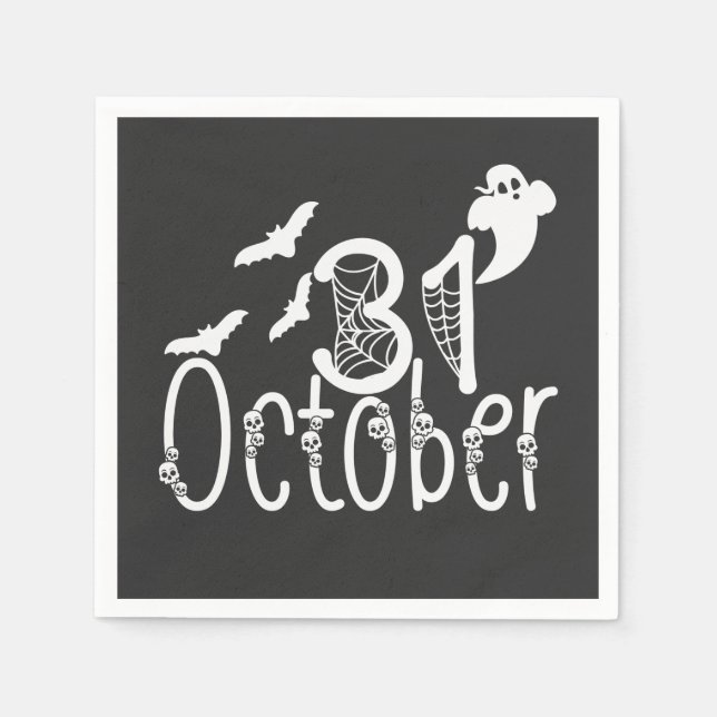 Spooky Halloween 31 October Napkin (Front)