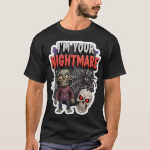 Spooky Halloween 3D illustration with zombie spide T-Shirt