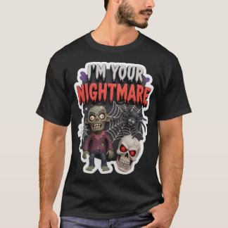 Spooky Halloween 3D illustration with zombie spide T-Shirt