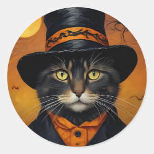Spooky Halloween Animals in Disguise Classic Round Sticker