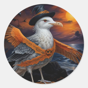Spooky Halloween Animals in Disguise Classic Round Sticker