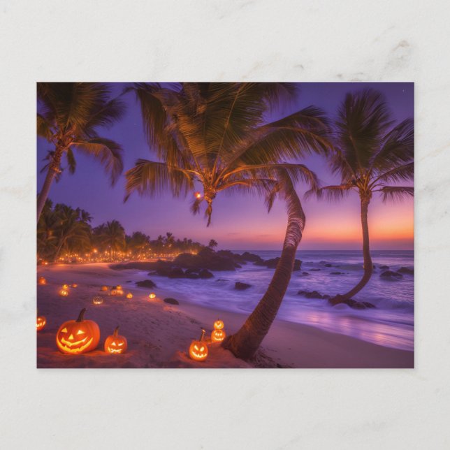 Spooky Halloween at the Beach Postcard (Front)