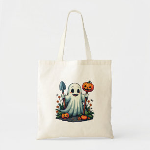 Spooky Halloween Autumn Gardening Ghost Pumpkin Tote Bag