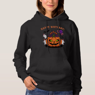 Spooky Halloween B-day Pumpkin Cake & Ghosts Hoodie