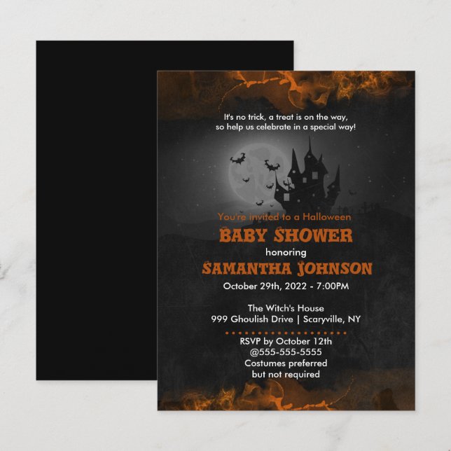 Spooky Halloween Baby Shower Invitation Postcard (Front/Back)
