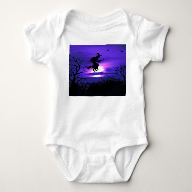 Spooky Halloween background design. Baby Bodysuit (Front)