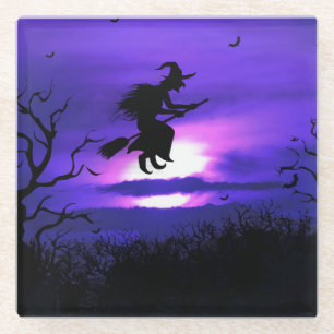 Spooky Halloween background design. Glass Coaster