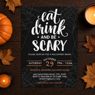 Spooky Halloween Bash Spiderweb Party Invitation